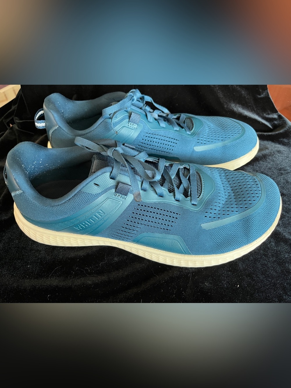 WHITIN Men's Zero Drop Running Shoes + Wide Toe Box Blue Sz 47 US 13